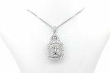 10k White Gold Diamond Pendant & 14k White Gold Chain 6.8 Grams 22 Inch Eb0926rrxsa