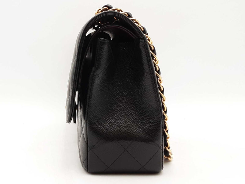 Chanel Classic Double Flap Caviar Jumbo Black Handbag Aa0725rrxz