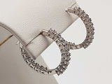 1.00 Cttw Lab Grown Diamonds 0.925 Silver 3.0g Hoop Clasp Earrings Do0525llrde