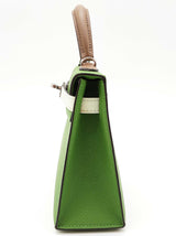 Hermes Mini Kelly Tricolor Green Gray Epsom Palladium Hardware Bag Do0925oxzxzde