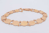 21k Yellow Gold Coin Style Bracelet 8.5 Grams 7 Inch Eb0626iorsa