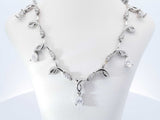 0.84 Cttw Diamond & 14k Gold Crystal Teardrop Necklace 21.6g 17.5in Fw0326lrzxdy