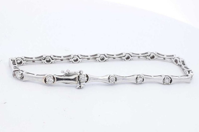 Approx. 0.7ctw Diamond Bracelet In 14k White Gold 7.6 Grams 7 Inch Eb0824opxdu