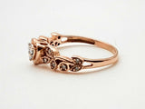 Approx 0.15 Ctw Diamond 14k Rose Gold 2.4g Heart Wreath Ring Size 6 Do1024sxde