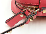 Valentino Rockstud Camera Crossbody Bag In Fuschia Leather Fw0625ozxdu
