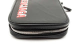 Balenciaga Logo Black Leather Cash & Phone Crossbody Bag Eb0223wxzsa