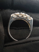 1.60 Cttw Diamond & 14k White Gold Anniversary Ring 6.3 Gram Size 9 Fw0926llzxdu