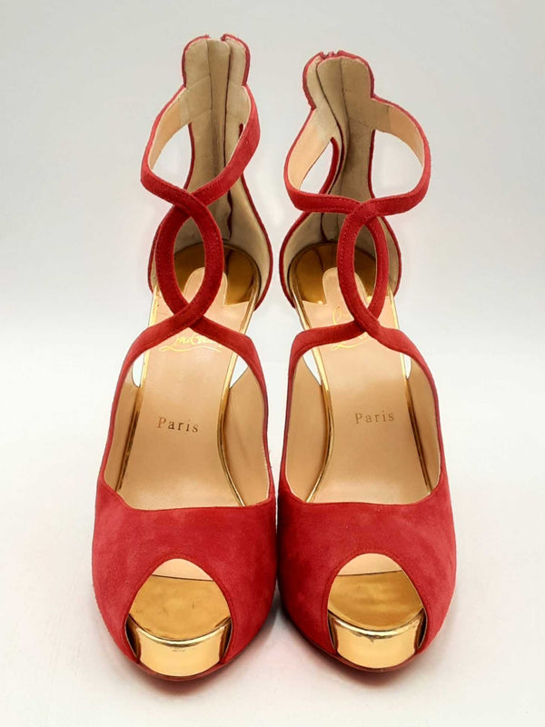 Christian Louboutin Red Suede Rosie Pumps Size 40 Eb0125lrxsa