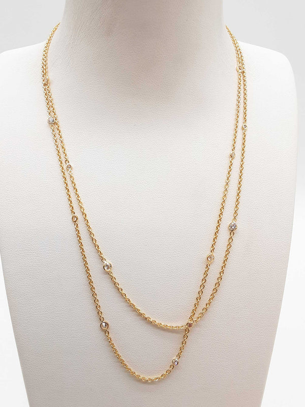 0.08 Cttw Diamonds 18k Yellow Gold 10.6g Necklace 34 In Do0525rxzde