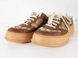 Gucci Women's Gg Leather & Canvas Sneakers Size 10 Eu 40 Sd1225orzde