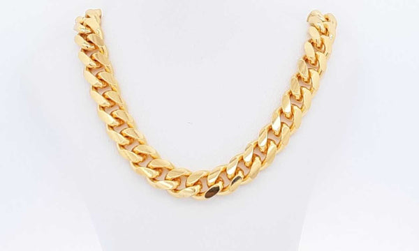 Sterling Silver Gold Plated Cuban Link Chain 99.2g 24 Inch Eblspdu 144030007293
