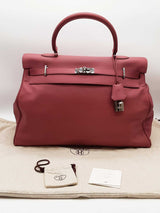 Hermes Kelly 50 Rose Pink Swift Leather Palladium Duffle Bag Do0623lxcrxde