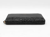 Kate Spade Greta Court Glitter Neda Wallet In Black Crosshatched Pvc Fw1025wxdu
