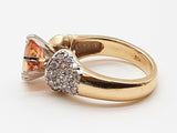 Oval Cut Morganite 14k Two-tone Gold 8.2g Ring Size 7