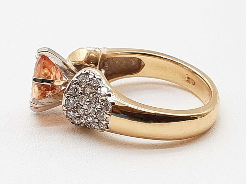 Oval Cut Morganite 14k Two-tone Gold 8.2g Ring Size 7