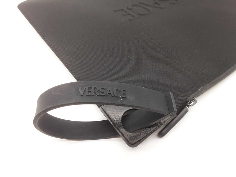 Versace Black Nylon Zip Pouch Clutch Do0925lxzde