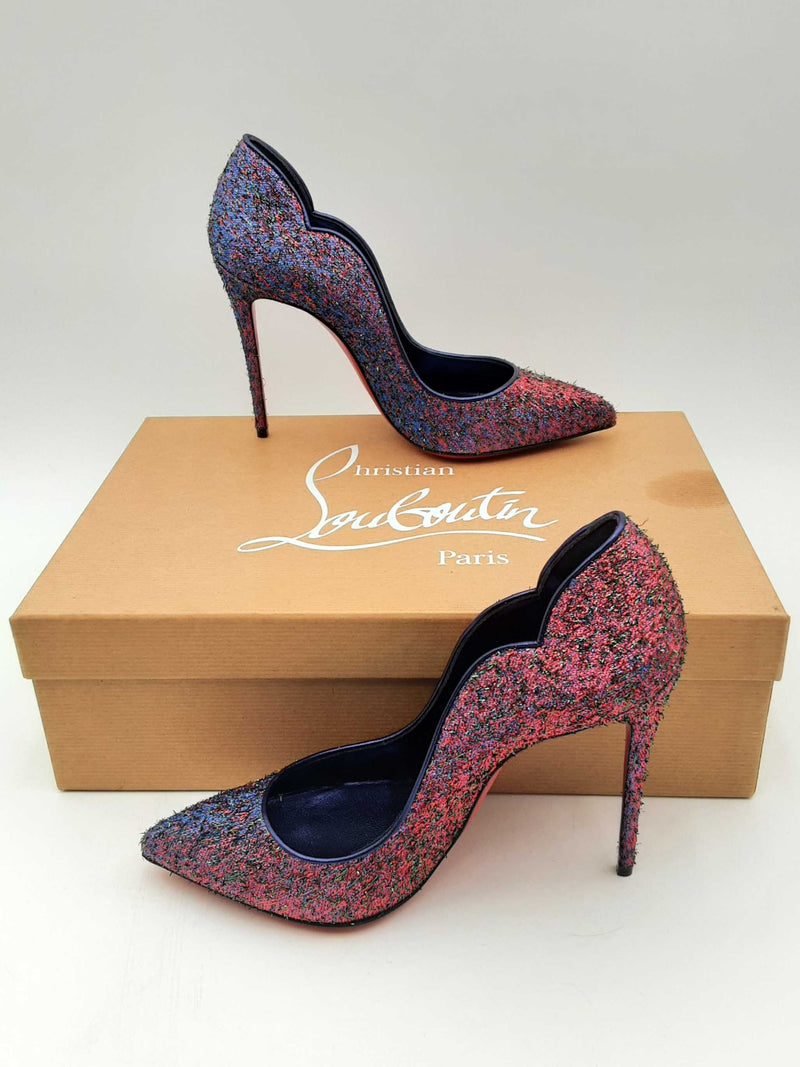 Christian Louboutin Hot Chick Starlight Lurex Heels Size 37 Eb1024lrxsa