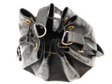 Hermes Market Noir Black Ostrich Drawstring Bucket Bag Do1225oxzxde