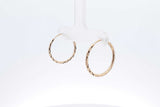 14k Yellow Gold Textured Hoop Earrings 1.1 Grams Fw0626crdu