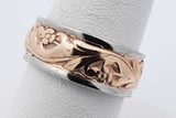 14k Two Tone Gold Floral Pattern Wedding Band 7.5 Grams Size 7.25 Eb0726rxzsa