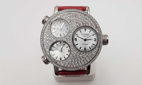 Pippo Italia 43 Lifetime Diamond Steel Automatic Watch Dolixzsa 144010022589