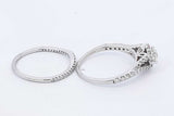 1.27ctw Diamond Wedding Set In 14k White Gold 5.7 Grams Size 8.5 Eb1125roxdu
