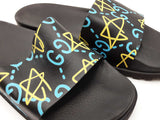Gucci Ghost Slides In Star Print Black Rubber Size 12 Fw0926ixdu