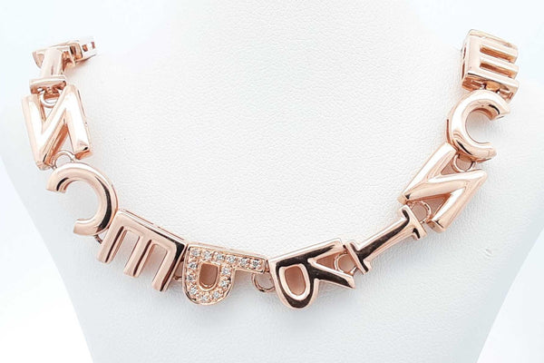 14k Rose Gold Prince Letters Necklace With Diamonds 101g 33 Inch Eb0324lrxxzsa