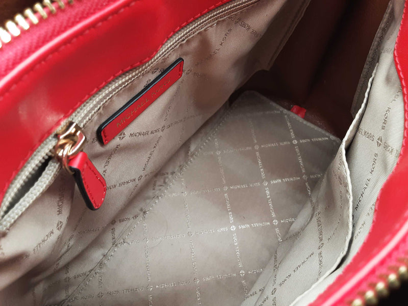 Michael Kors Emilia Dark Sangria Red Pebbled Leather Crossbody Bag Do1025orde