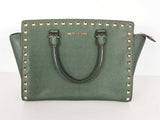 Michael Kors Green Selma Studded Medium Satchel Sd0726wrde