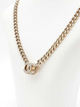 Chanel Cubic Zirconia Cc Cuban Link Necklace 18 Inch Fw0925wxzdu