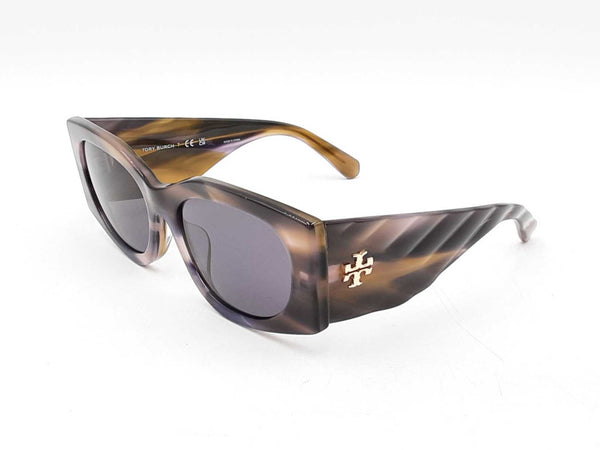 Tory Burch Kira Rectangular Purple Striated Acetate Sunglasses Fw1125izdu