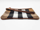 Burberry Peyton Brown House Check Canvas Zipper Wristlet Pouch Do0726lorde