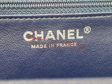 Chanel Kiss Lock Blue Velvet Quilted Clutch Crossbody Bag Dolexz0924