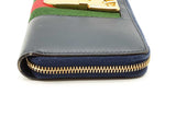 Gucci Sylvie Zip Around Blue Leather Wallet Eb0726oxzde