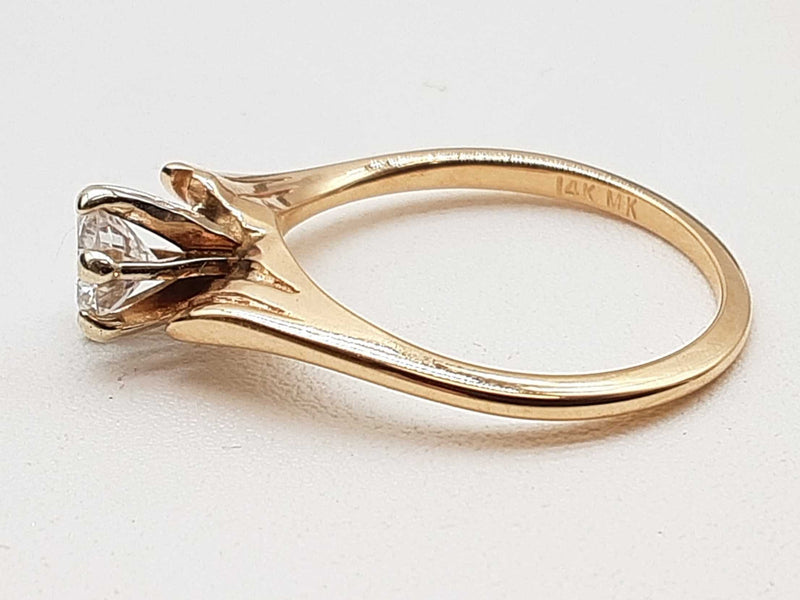 0.50 Carat Diamond 14k Yellow Gold 2.3g Solitaire Ring Size 5.75 Do0425pcrde