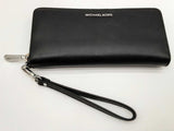 Michael Kors 32f4sjt3l Jet Set Continental Black Leather Wallet Do0924wxde