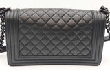 Chanel Quilted Black Caviar Leather Boy Bag Eb0226wxxzde