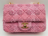 Chanel Flap Pink Quilted Tweed Pearl Twist Crossbody Bag Do1024wxzxde