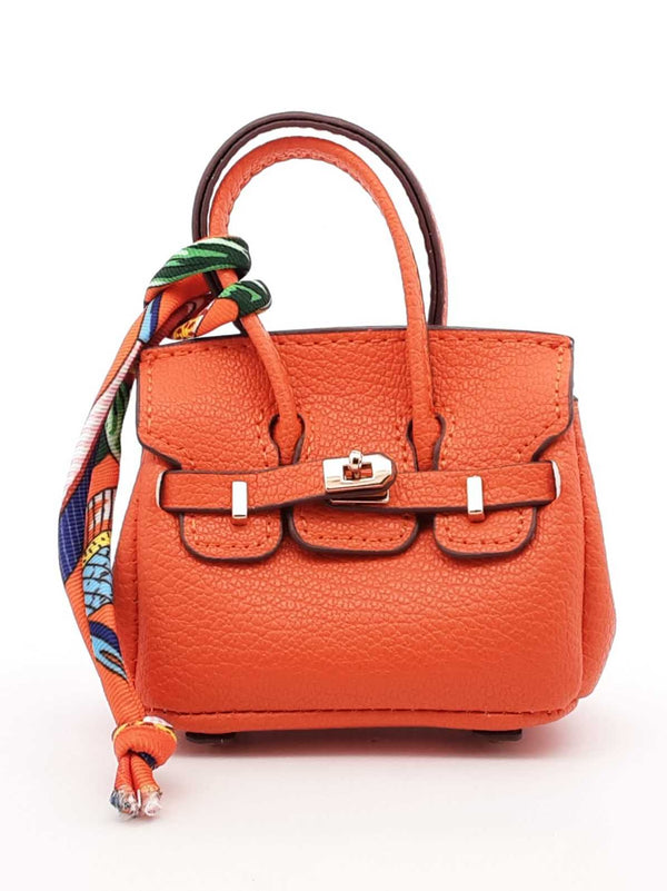 Mini Exquisite Bag Charm In Orange Fw0825idu