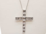 1.30 Cttw Lab Grown Diamonds 0.925 Silver 5.4g Cross Necklace 19 In Do0325llpde