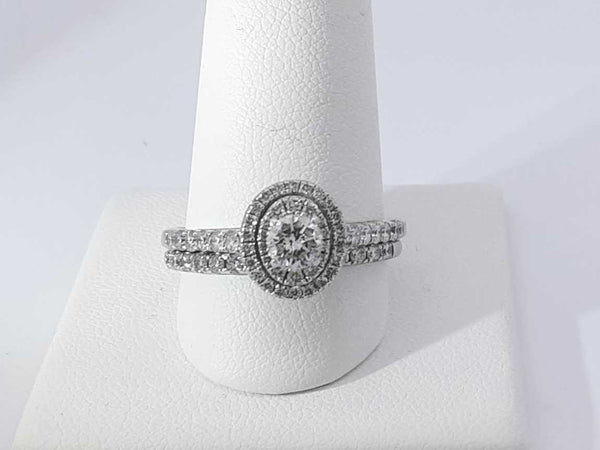 0.47 Cttw Diamond 14k White Gold Engagement Set 4.9 Grams Size 9.5 Aa0725wzxsa