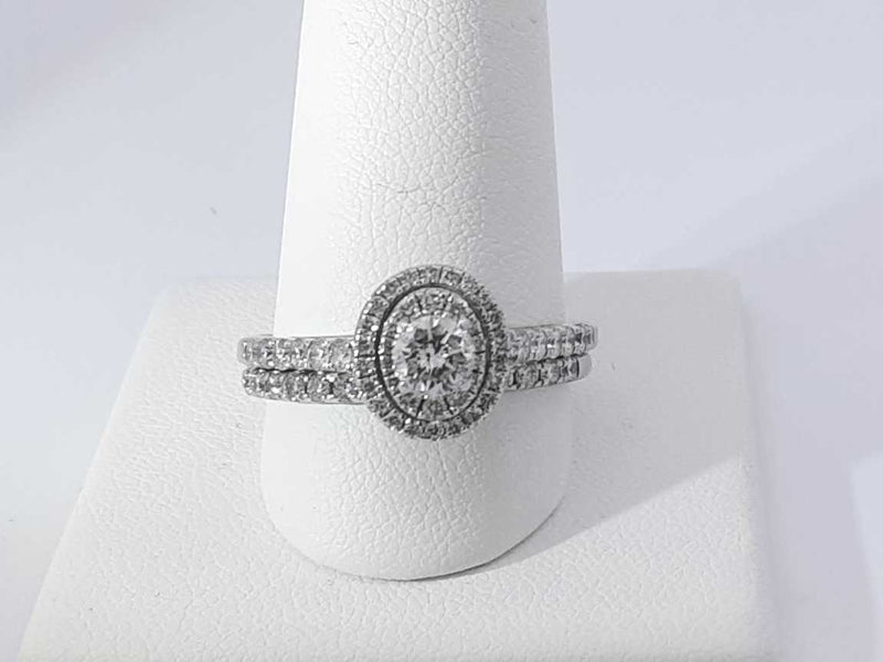 0.47 Cttw Diamond 14k White Gold Engagement Set 4.9 Grams Size 9.5 Aa0725wzxsa