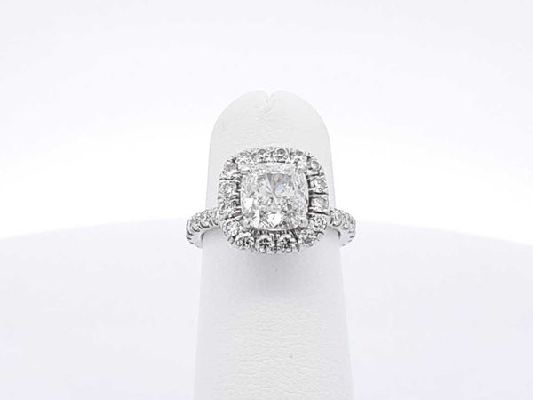 2.46 Cttw Diamond & Platinum Halo Ring With Cert. 6.7 Grams Size 4 Fw0725pxzxdu