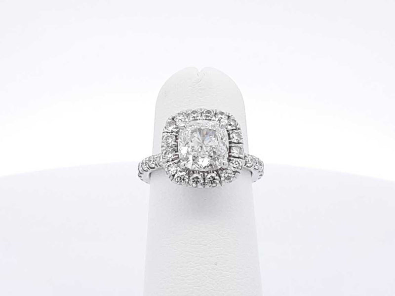 2.46 Cttw Diamond & Platinum Halo Ring With Cert. 6.7 Grams Size 4 Fw0725pxzxdu