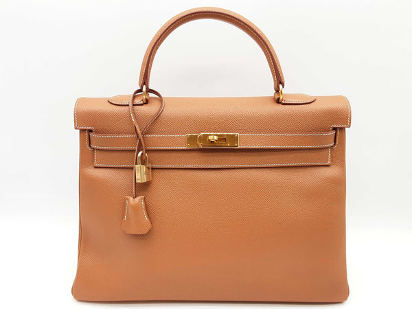 Hermes Kelly 35 Gold Brown Epsom Gold Hardware Shoulder Bag Do0225erxzde