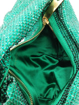 Bottega Veneta Crystal Embellished Green Satin Mini Hotfix Jodie Eb0724exzdu