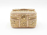 Prada Small Crystal-embellished Jewelry Case In Gold Satin Fw0726pzxdu