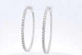 2.3ctw Lab Grown Diamond Inside Out Hoop Earrings 14k White Gold 7.4g Eb225erpsa