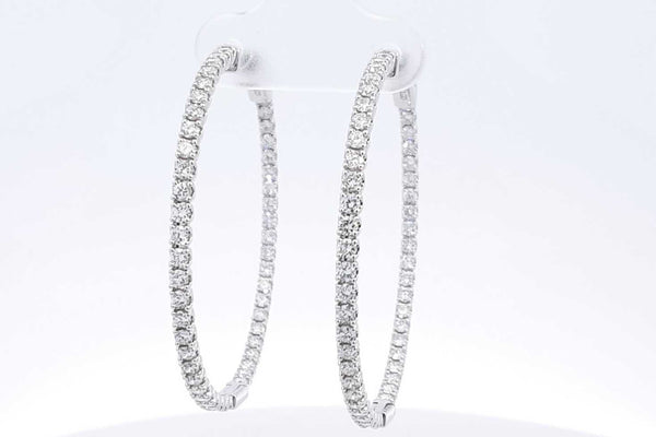 2.3ctw Lab Grown Diamond Inside Out Hoop Earrings 14k White Gold 7.4g Eb225erpsa